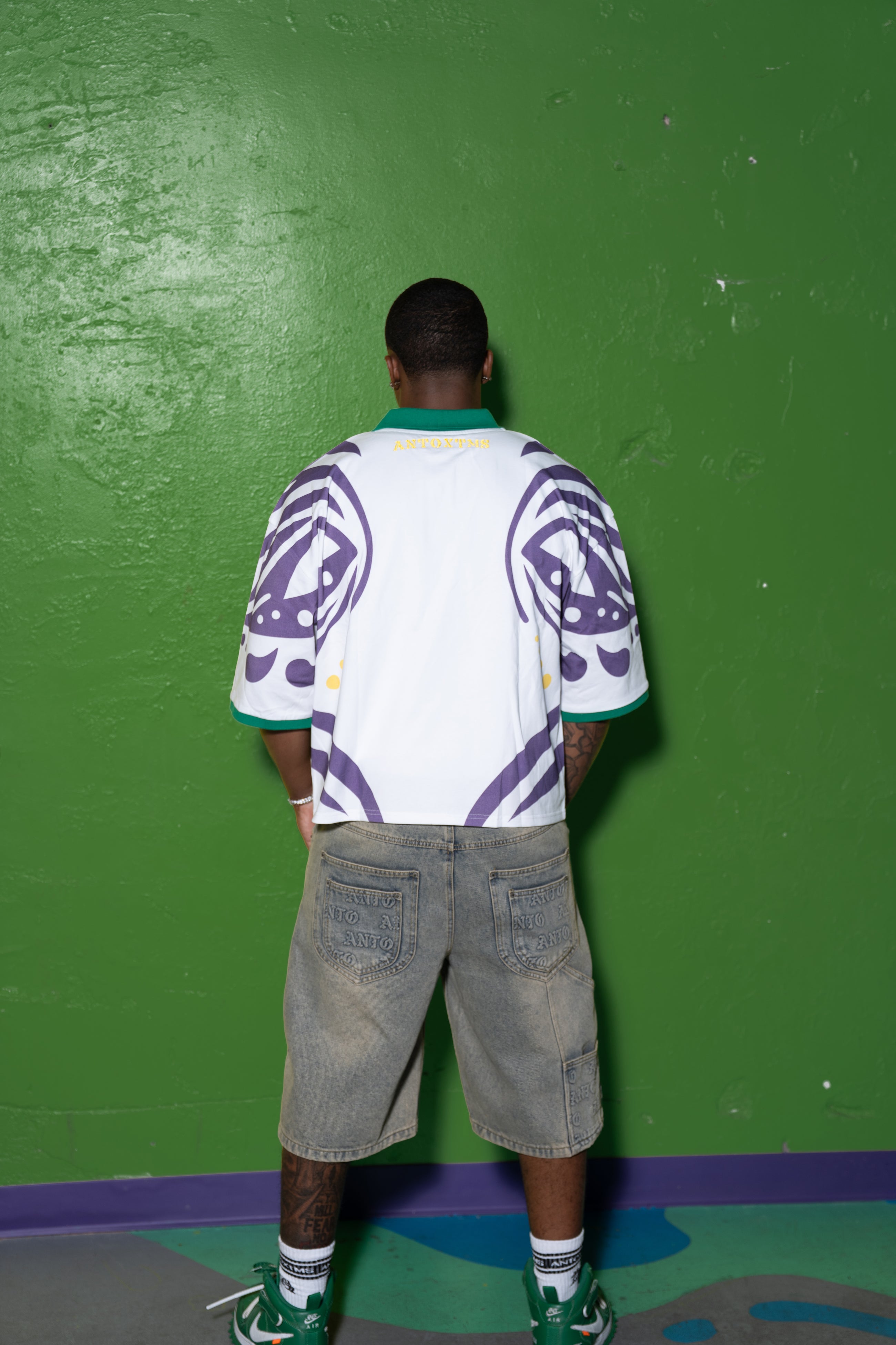 MG 'MASKED' WHITE DROP SHOULDER POLO