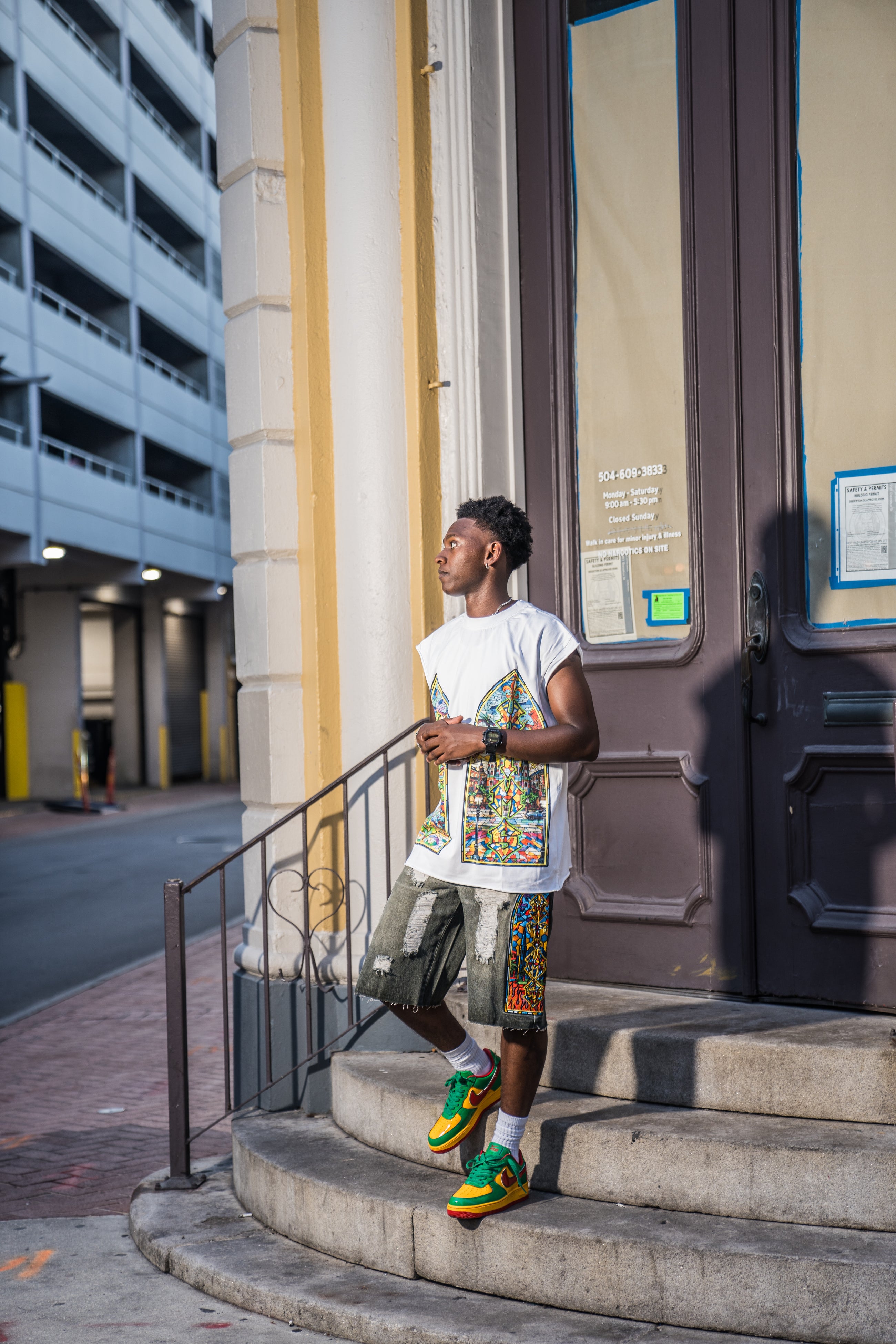 MOSAIC DISTRESSED JORTS V2 - DIRTY WASH