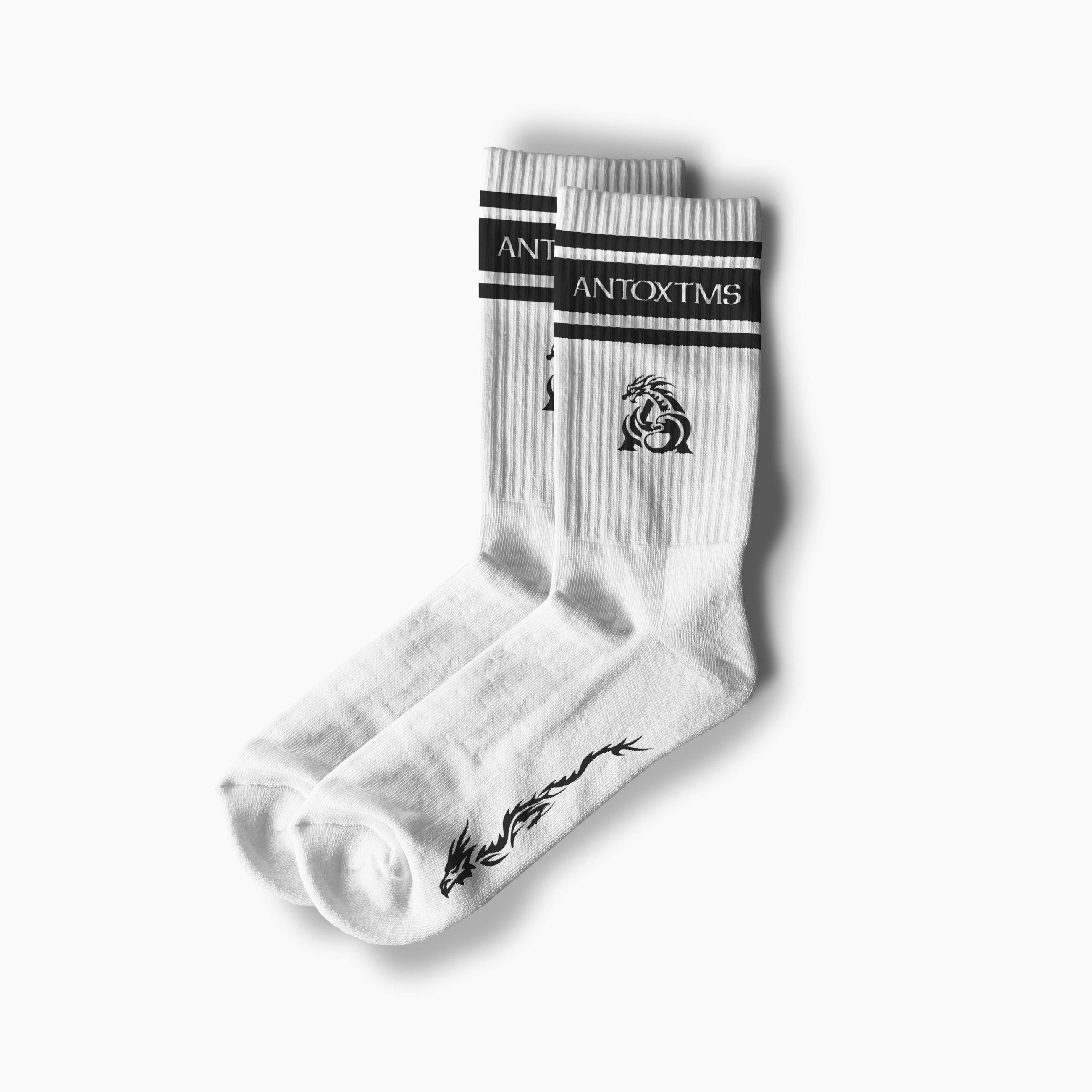 STRIPE HERITAGE SOCKS - WHITE x BLACK