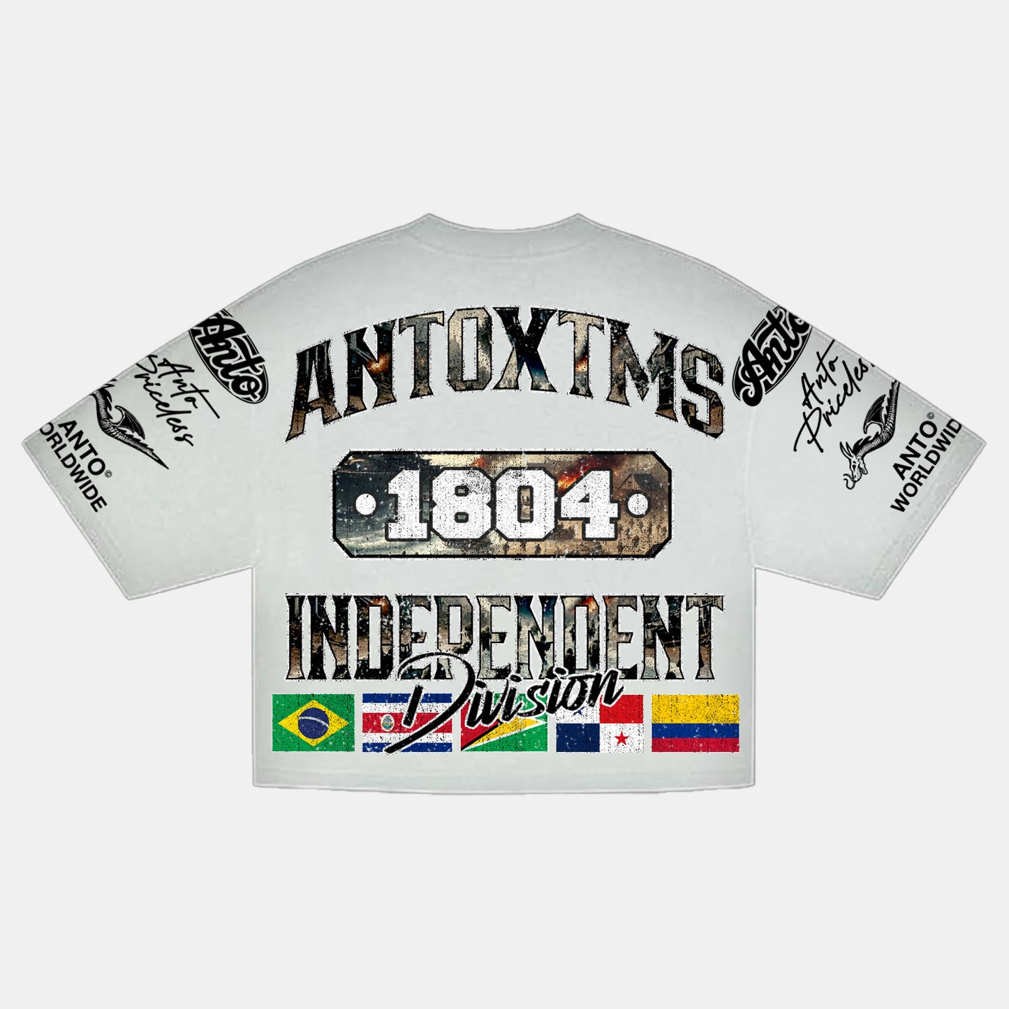'FREEDOM' DROP SHOULDER CROPPED TEE - WHITE