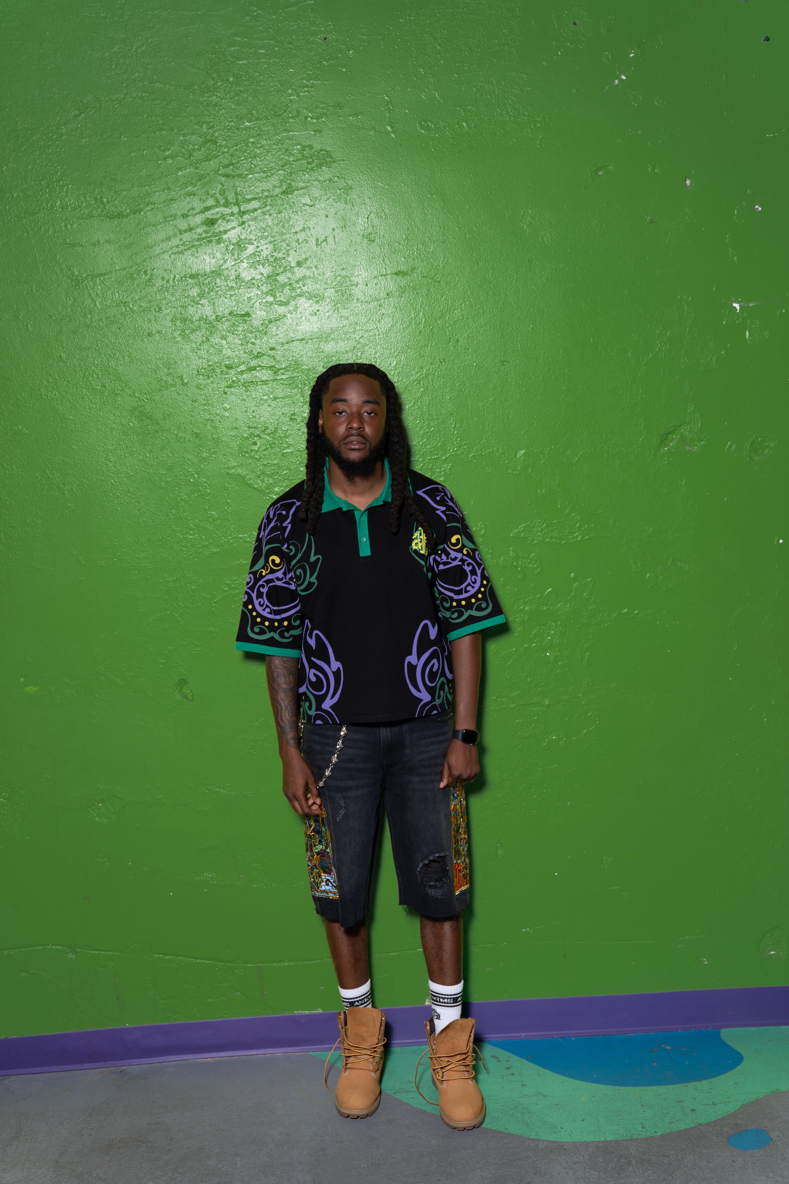 MG 'LIGHTSOUT' BLK DROP SHOULDER POLO