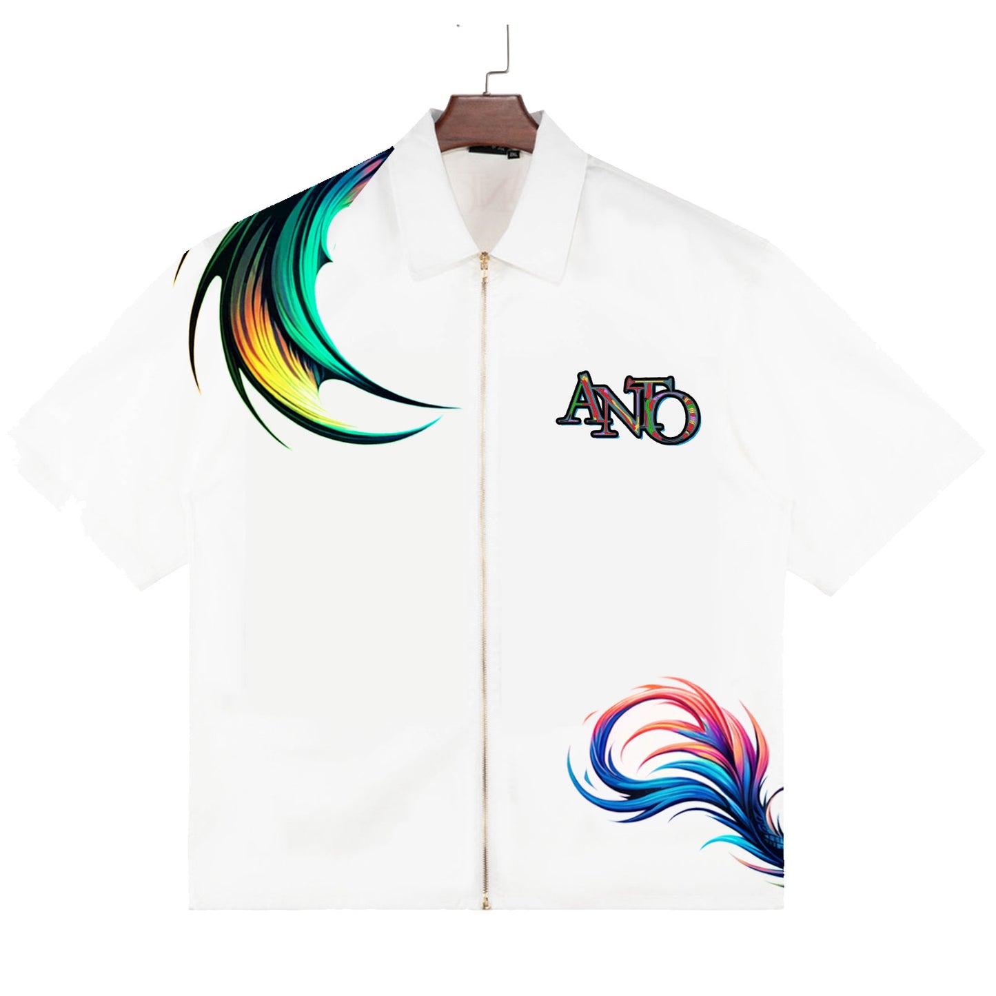 GUARDIAN ZIP UP WHITE COLLAR SHIRT