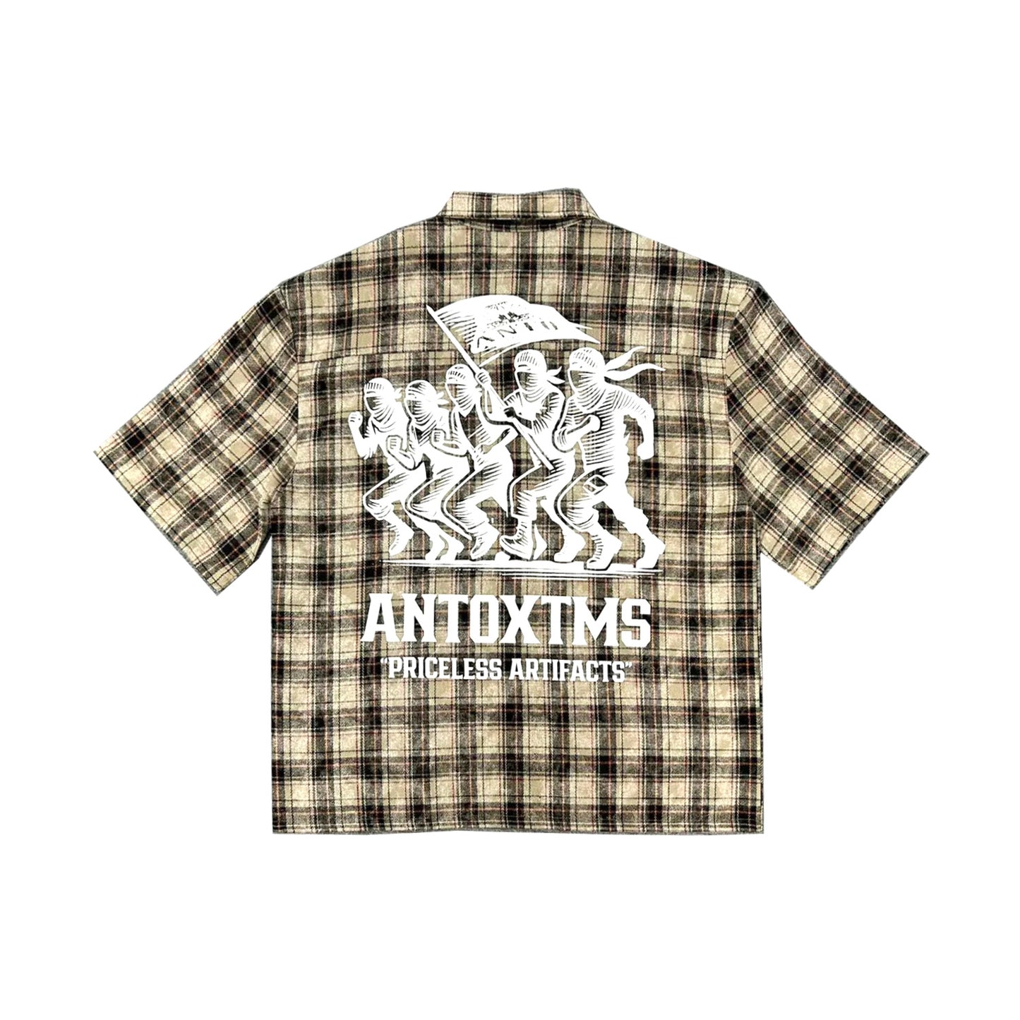 ANTO 'PRICELESS' PLAID S/S BUTTON SHIRT - BROWN