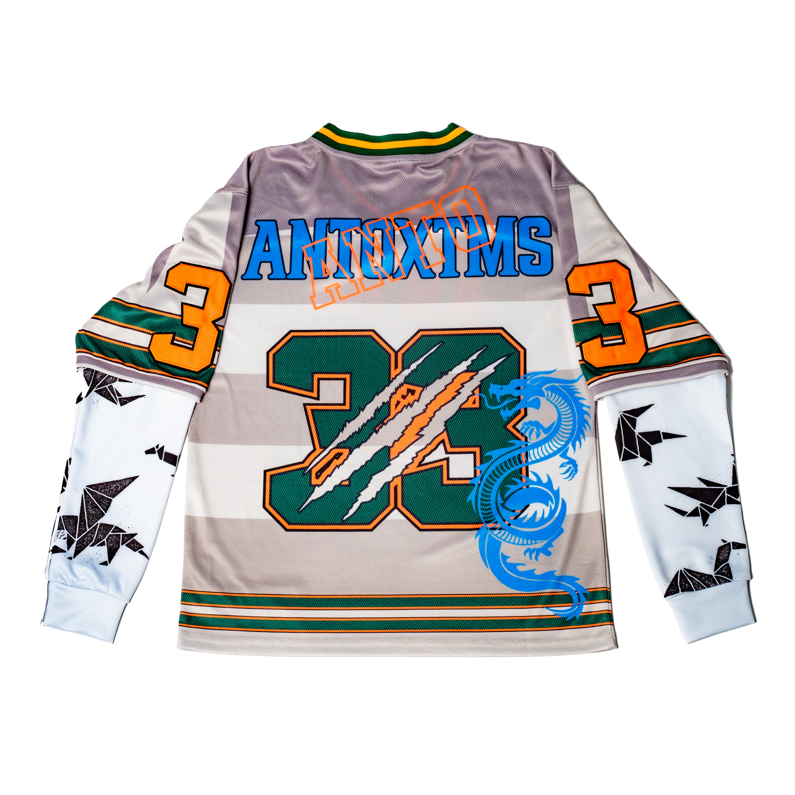 DOUBLE L/S FOOTBALL MESH JERSEY (NUDE/GREEN)