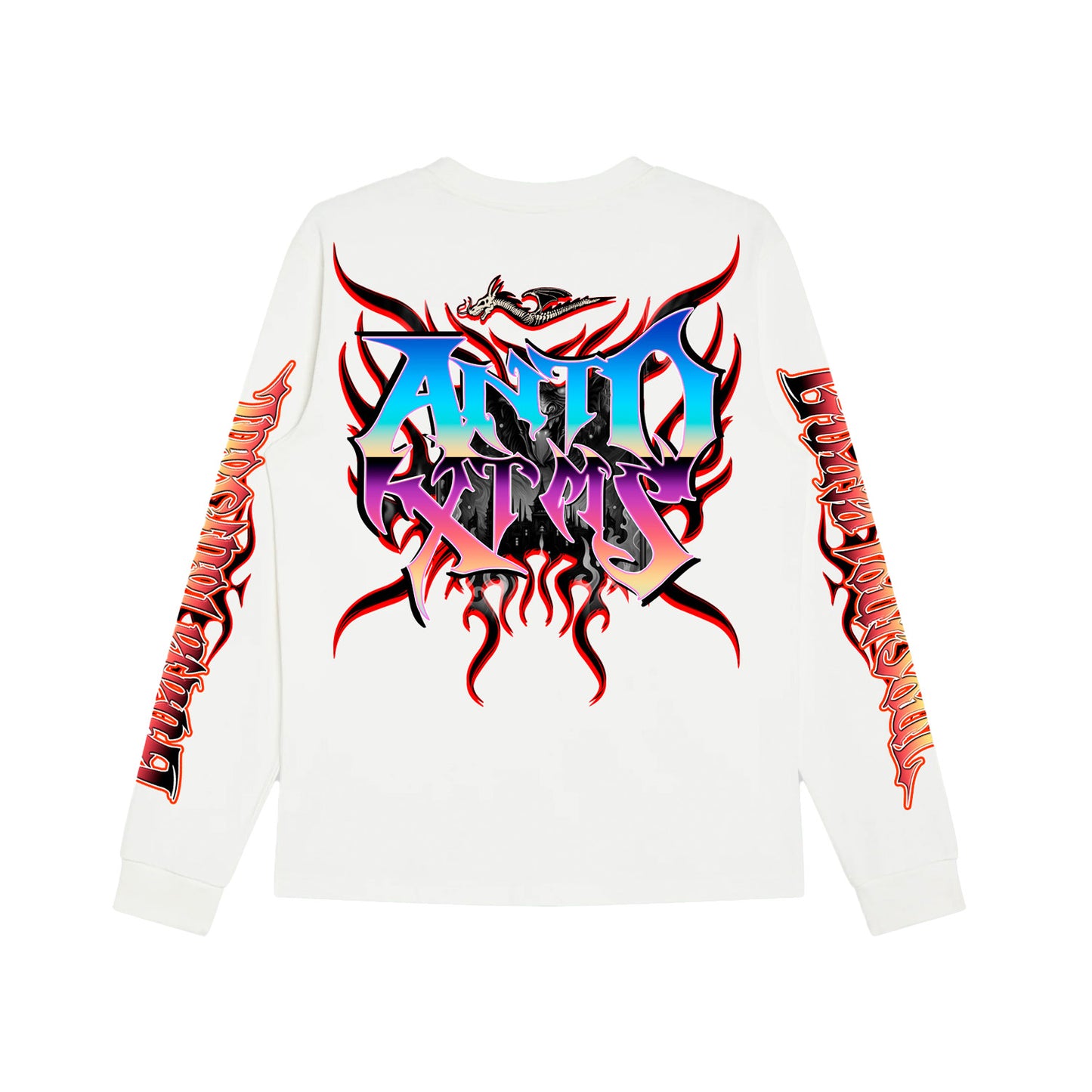 GYS FLAME DRAGON L/S SHIRT 'WHITE x FLAME RED'