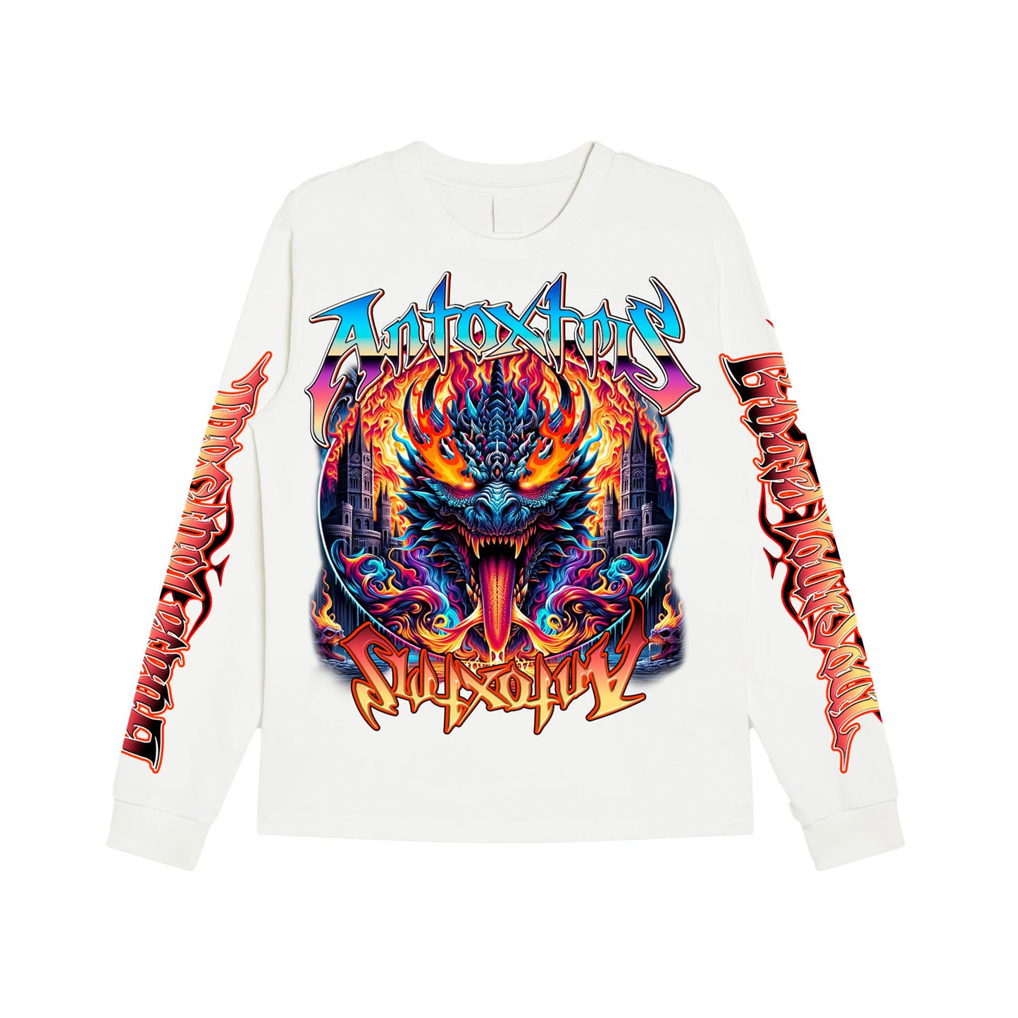 GYS FLAME DRAGON L/S SHIRT 'WHITE x FLAME RED'
