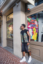 Mosaic 'ANTOWORLD' Sleeveless Shirt - BLK