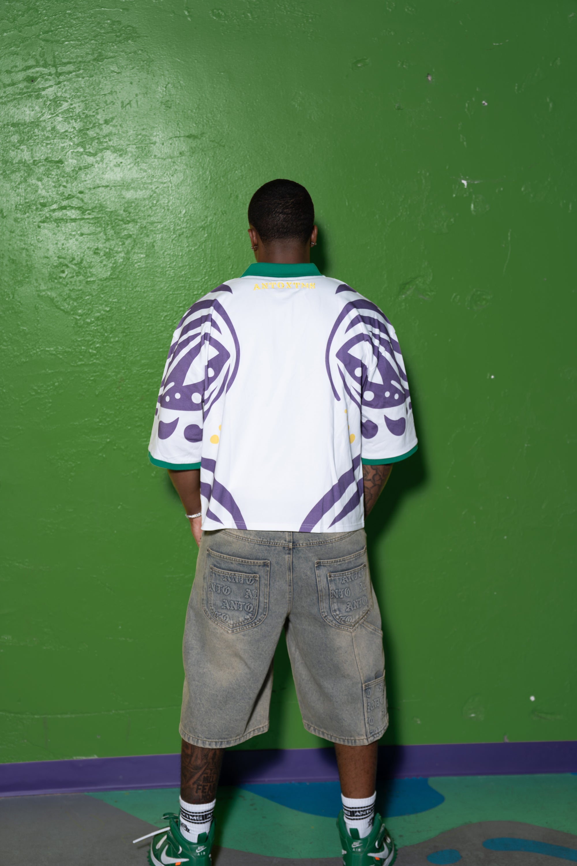 MG 'MASKED' WHITE DROP SHOULDER POLO