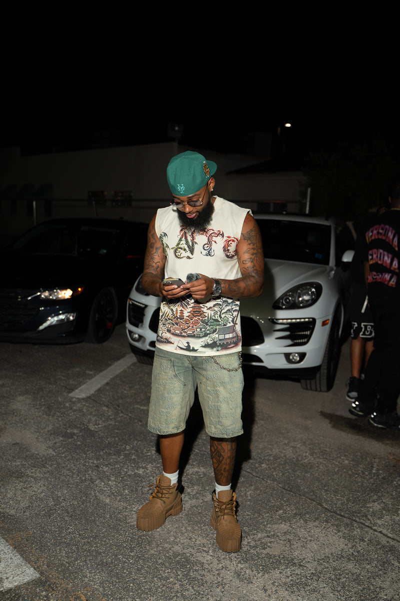 SLEEVELESS HERITAGE TEE 'WHITE'