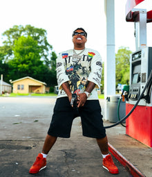 'FREEDOM' DROP SHOULDER CROPPED TEE - CREAM