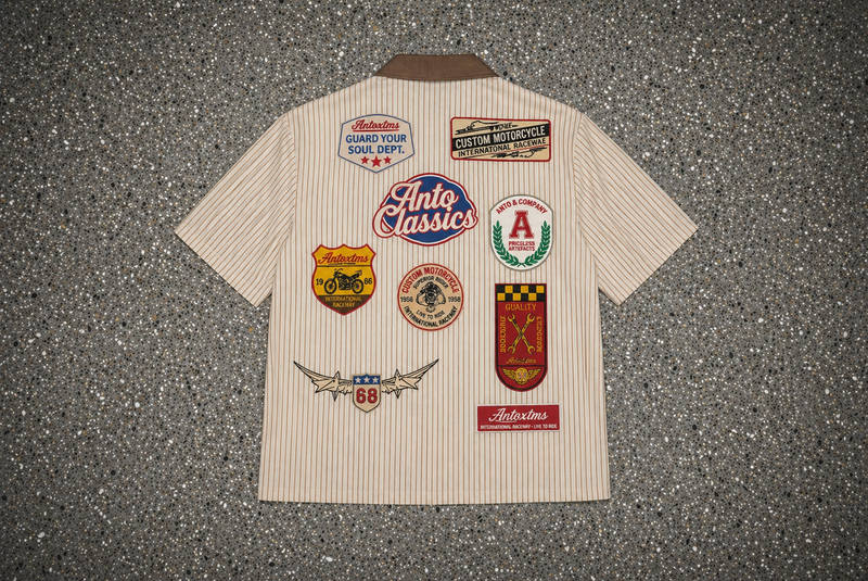 Bowler Button Down Shirt -Pinstripe Brown SHIP 6/15