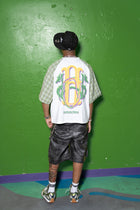 MG RAGLAN S/S TEE GREEN PLAID 'THROW ME SUM B*TCH'