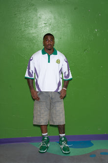 MG 'MASKED' WHITE DROP SHOULDER POLO