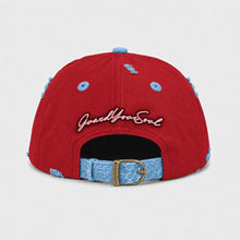 ANTOXTMS Distressed Adjustable Cap – Red & Sky Blue