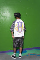 MG RAGLAN S/S TEE BLK PLAID 'THROW ME SUM B*TCH'
