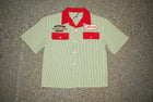 Bowler Button Down Shirt - Pinstripe Green SHIP 6/15