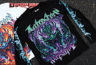 GYS FLAME DRAGON L/S SHIRT 'BLK x ELECTRIC BLUE'