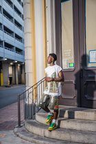 MOSAIC DISTRESSED JORTS V2 - DIRTY WASH