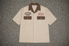 Bowler Button Down Shirt -Pinstripe Brown SHIP 6/15