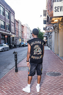 Mosaic 'ANTOWORLD' Sleeveless Shirt - BLK