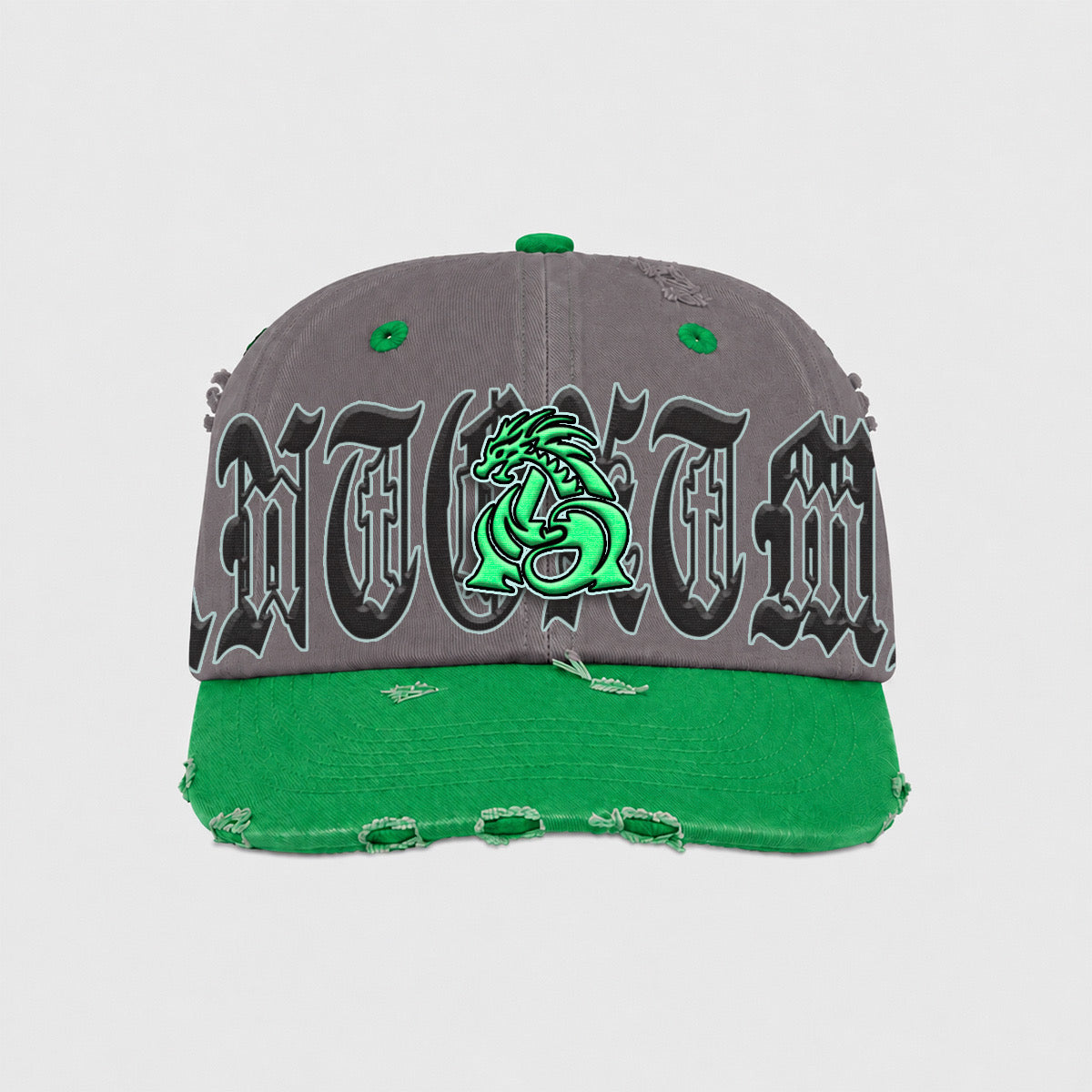 ANTOXTMS Distressed Adjustable Cap – Gray & Green