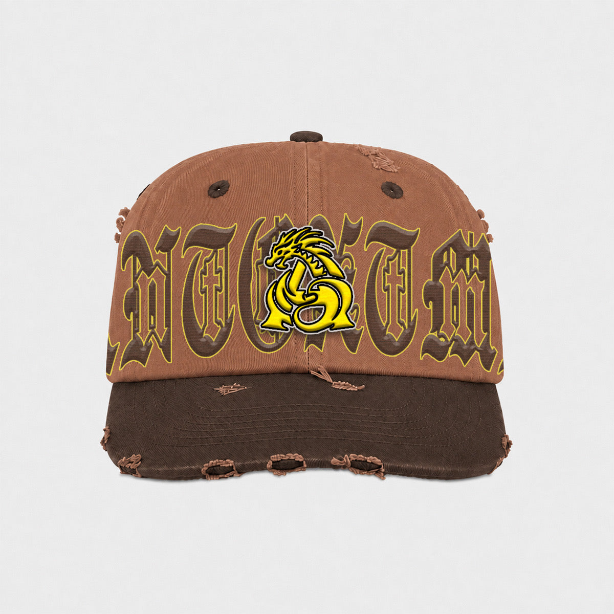ANTOXTMS Distressed Adjustable Cap – Yellow & Brown