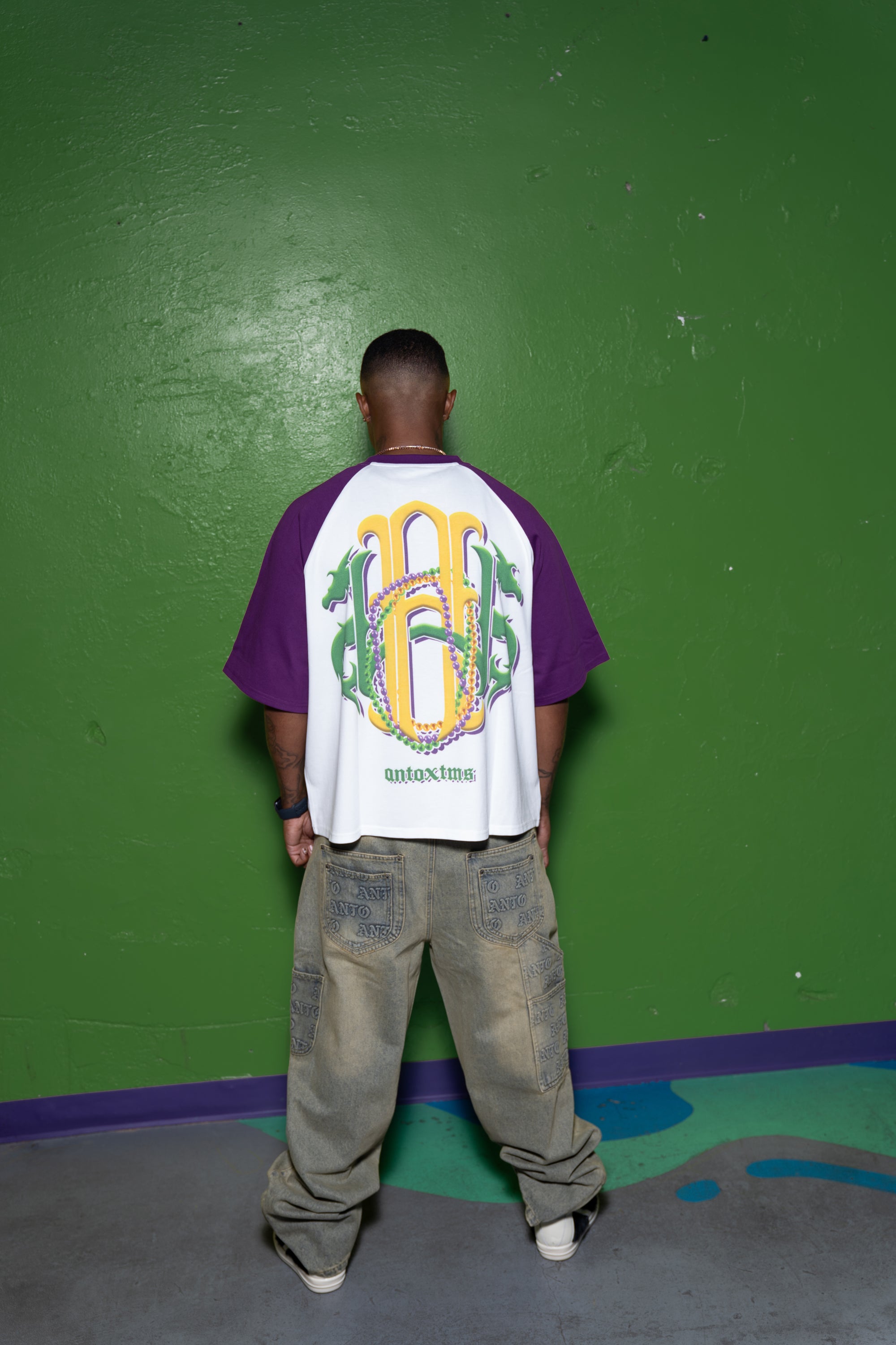 MG RAGLAN S/S TEE PURPLE 'THROW ME SUM B*TCH'