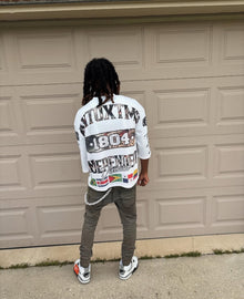 'FREEDOM' DROP SHOULDER CROPPED TEE - WHITE