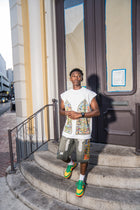 Mosaic 'ANTOWORLD' Sleeveless Shirt - WHITE