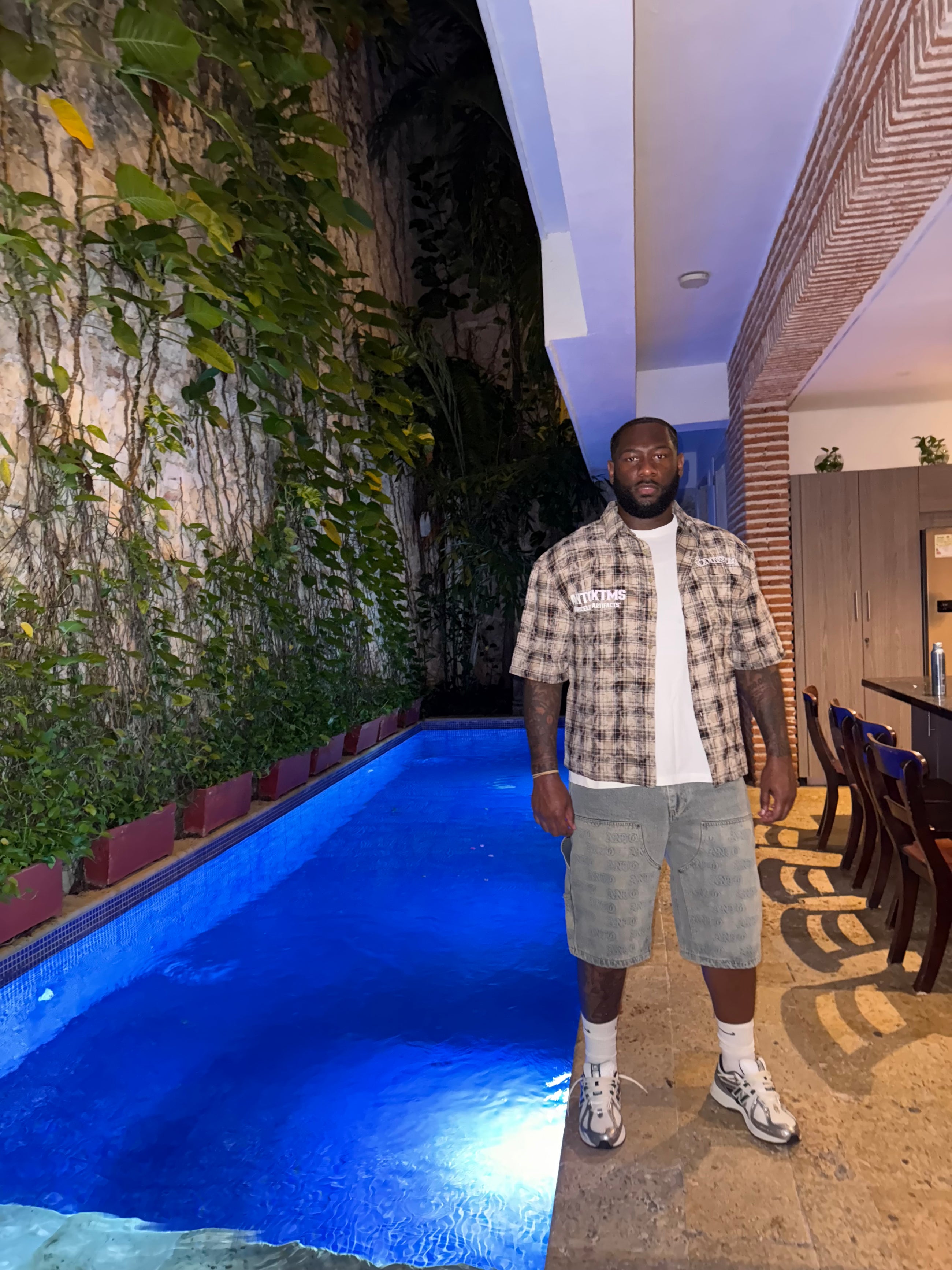 ANTO 'PRICELESS' PLAID S/S BUTTON SHIRT - BROWN