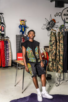 Mosaic 'ANTOWORLD' Sleeveless Shirt - BLK