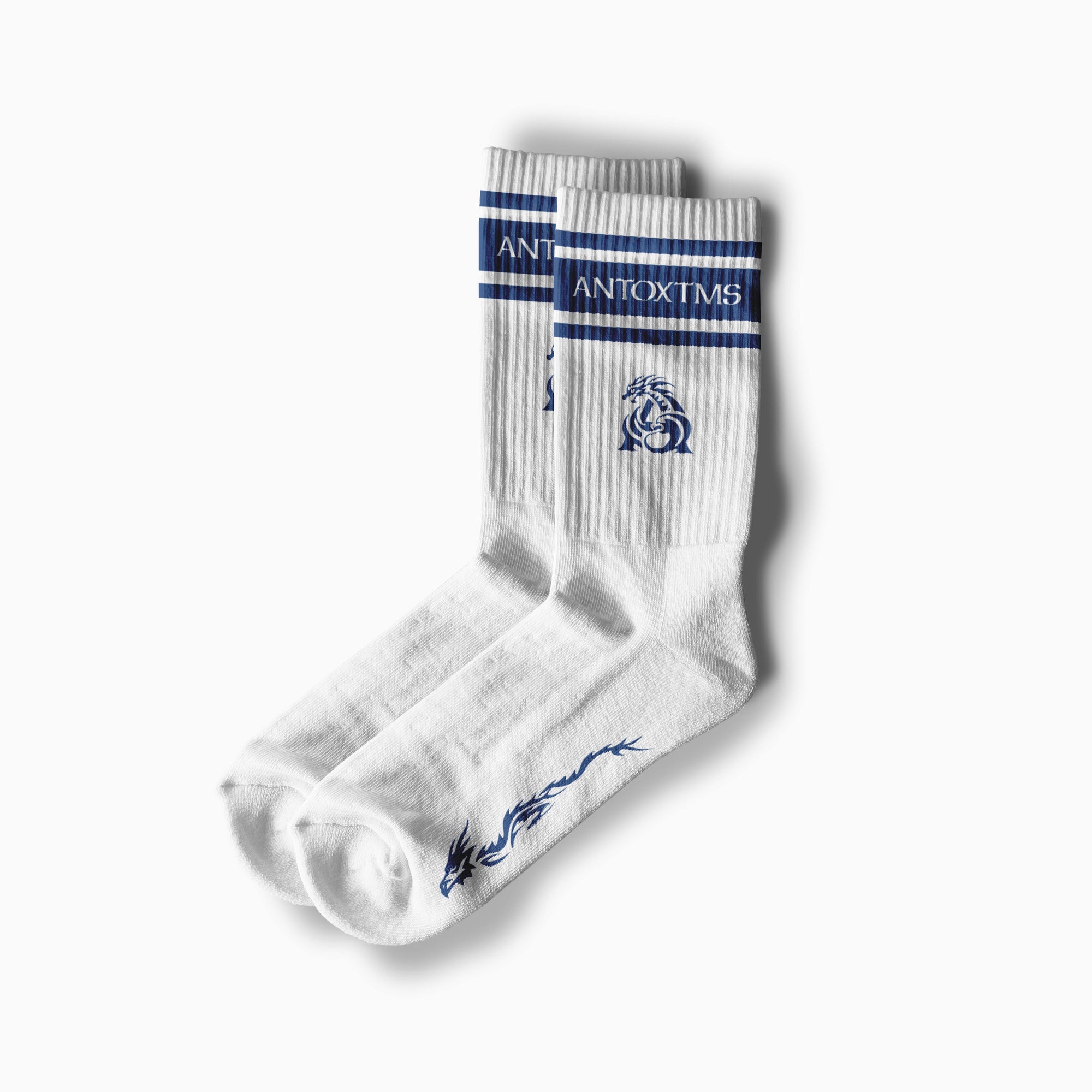 STRIPE HERITAGE SOCKS - WHITE x BLUE
