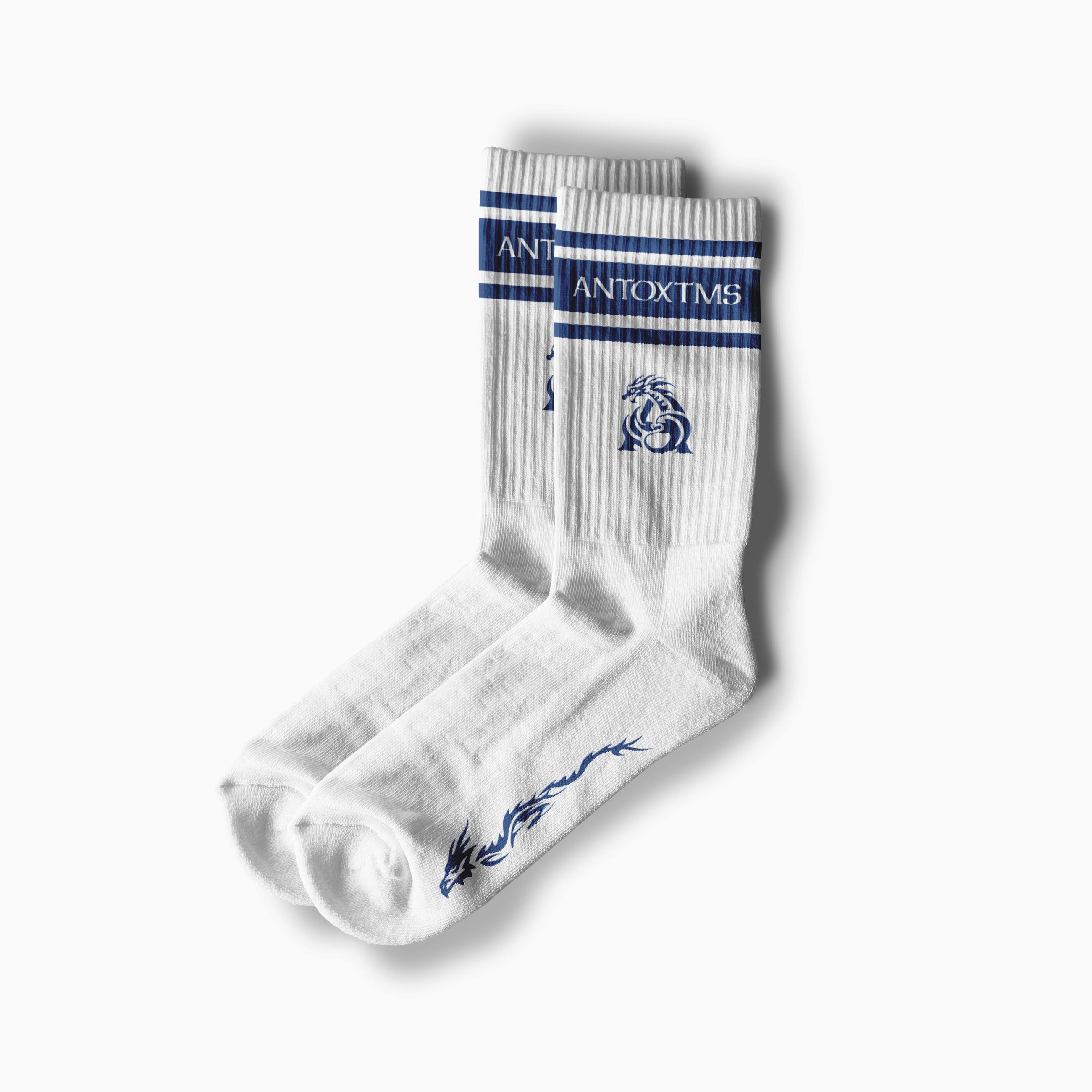 STRIPE HERITAGE SOCKS - WHITE x BLUE