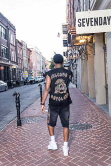 Mosaic 'ANTOWORLD' Sleeveless Shirt - BLK