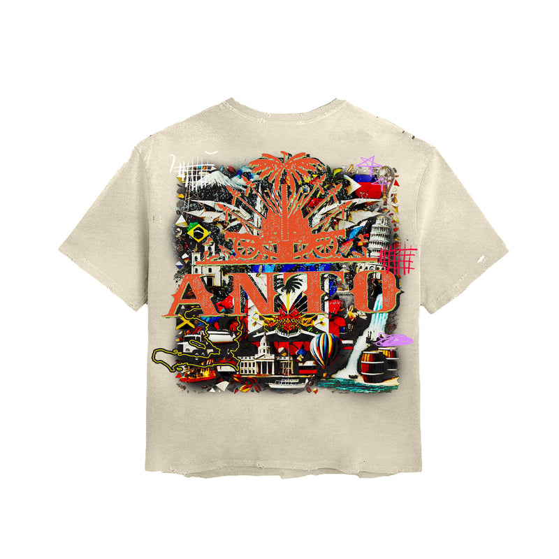 'Antoworld Collage' S/S Vintage Cut Shirt - CRM