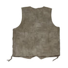 BEIGE EMBOSS LEATHER DENIM VEST