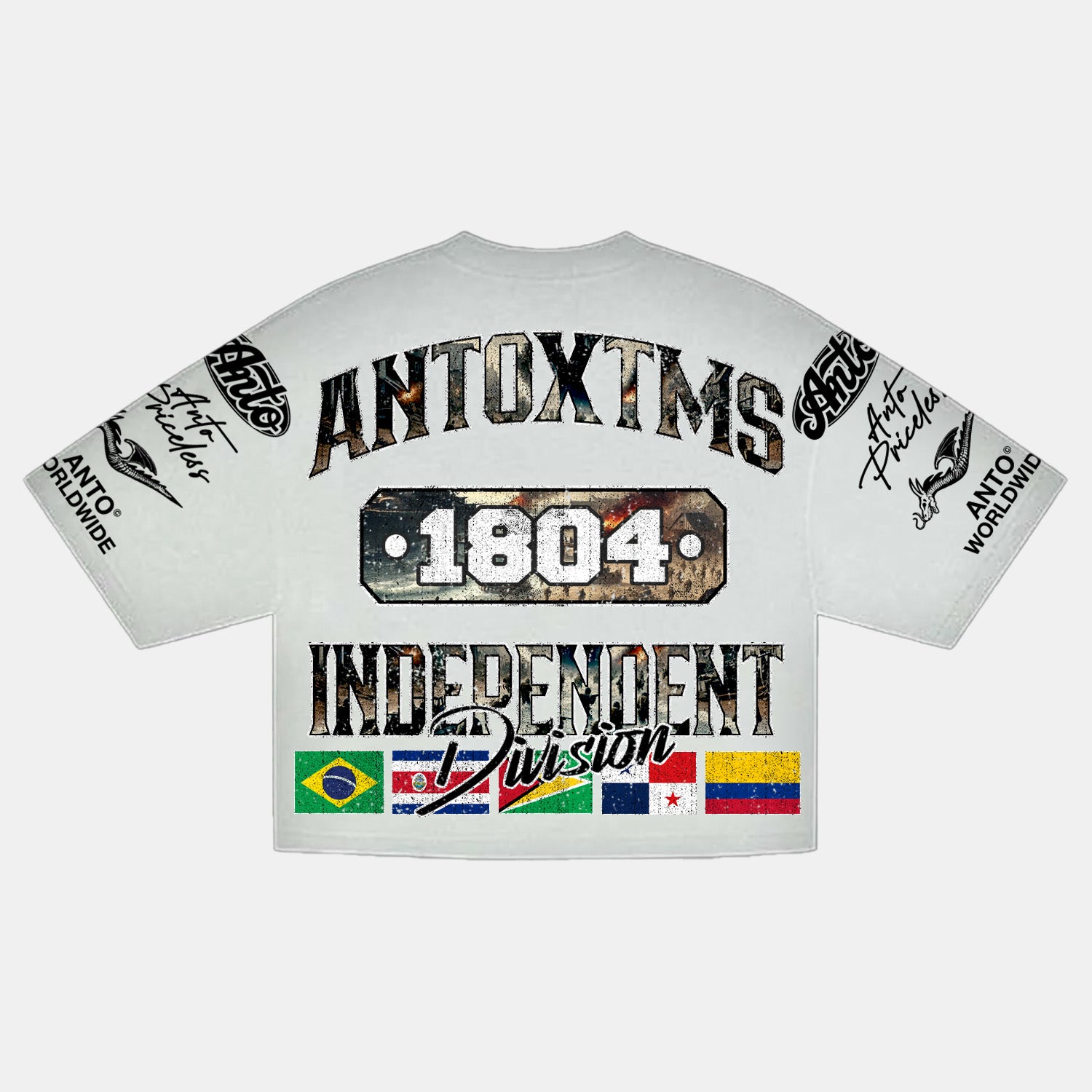 'FREEDOM' DROP SHOULDER CROPPED TEE - WHITE