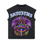Rhinestone 'Anto 1975' Sleeveless Shirt - BLACK