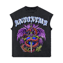Rhinestone 'Anto 1975' Sleeveless Shirt - BLACK