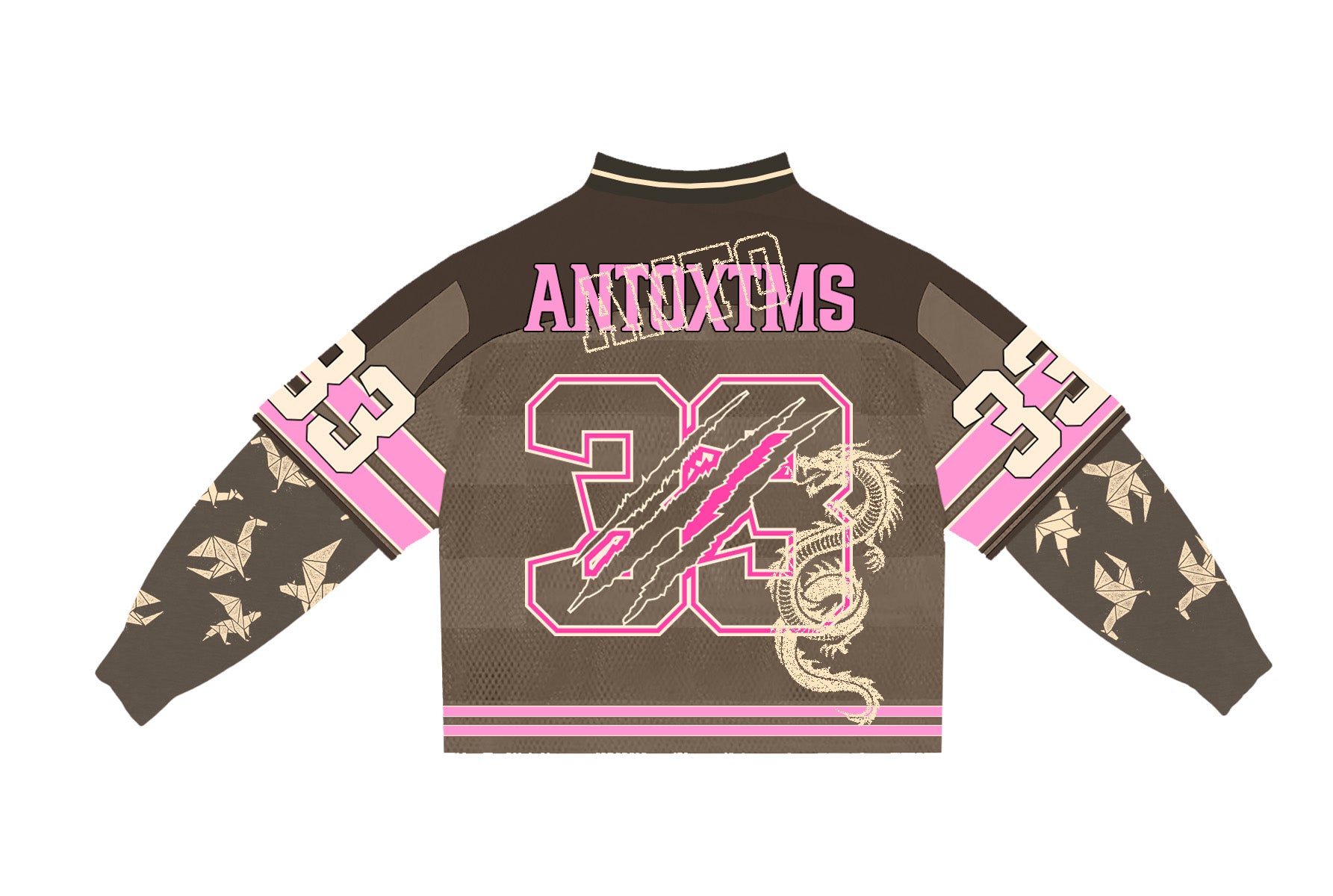 DOUBLE L/S FOOTBALL MESH JERSEY (BROWN/PINK)