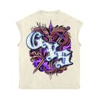 Rhinestone 'Anto 1975' Sleeveless Shirt - CREAM