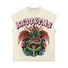 Rhinestone 'Anto 1975' Sleeveless Shirt - CREAM