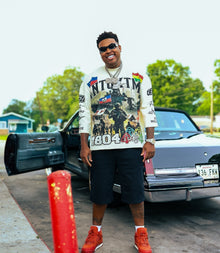 'FREEDOM' DROP SHOULDER CROPPED TEE - CREAM