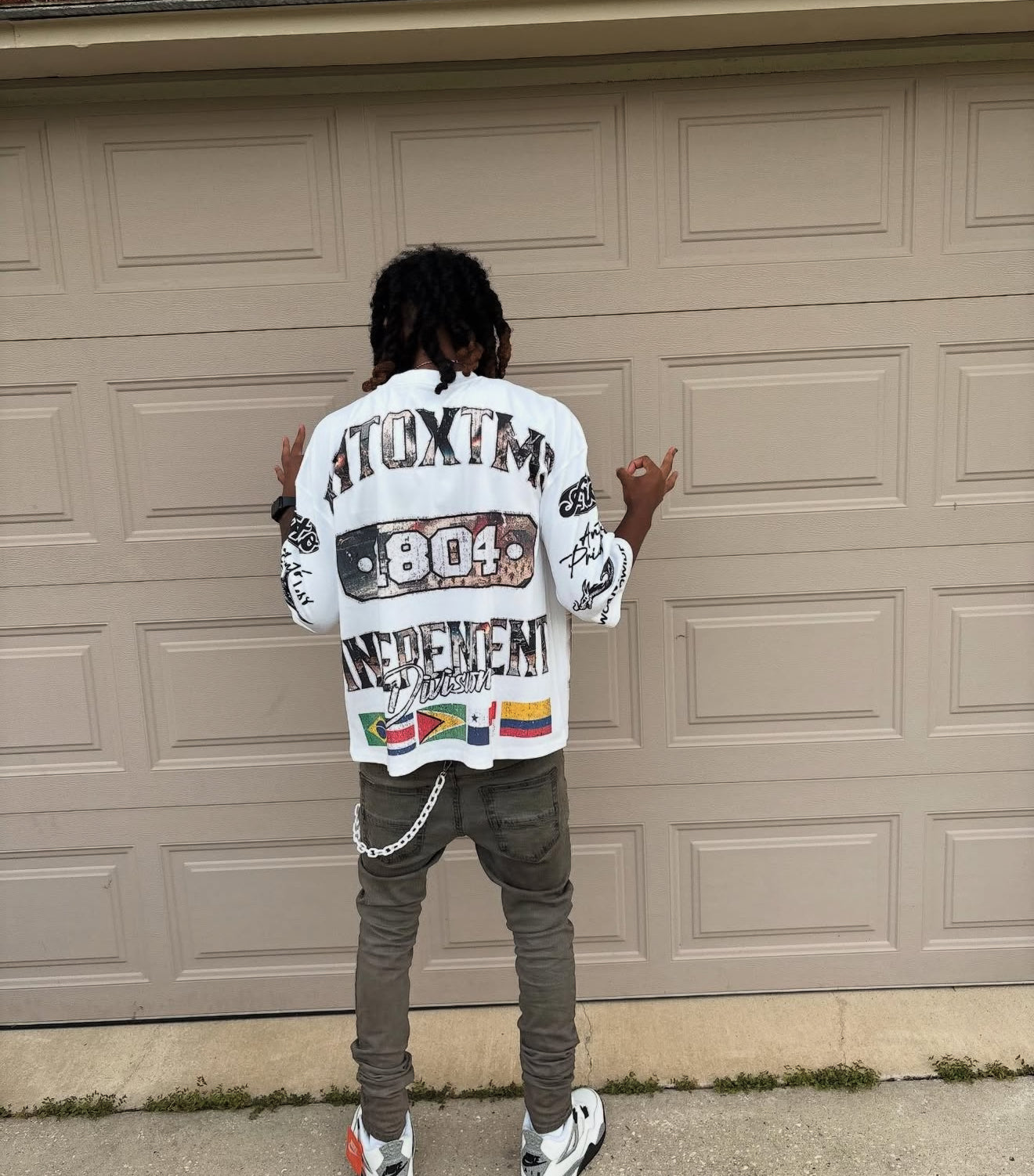 'FREEDOM' DROP SHOULDER CROPPED TEE - WHITE