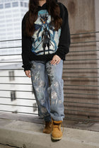 FLORAL LIGHTWASH EMBROIDERED DENIM JEANS