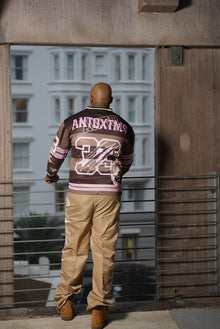 DOUBLE L/S FOOTBALL MESH JERSEY (BROWN/PINK)