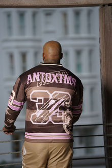 DOUBLE L/S FOOTBALL MESH JERSEY (BROWN/PINK)