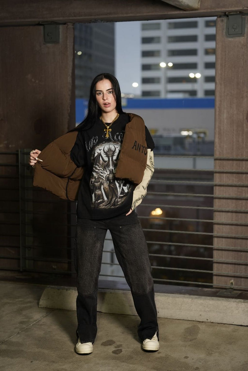 ANTO CROP VEST (BROWN)