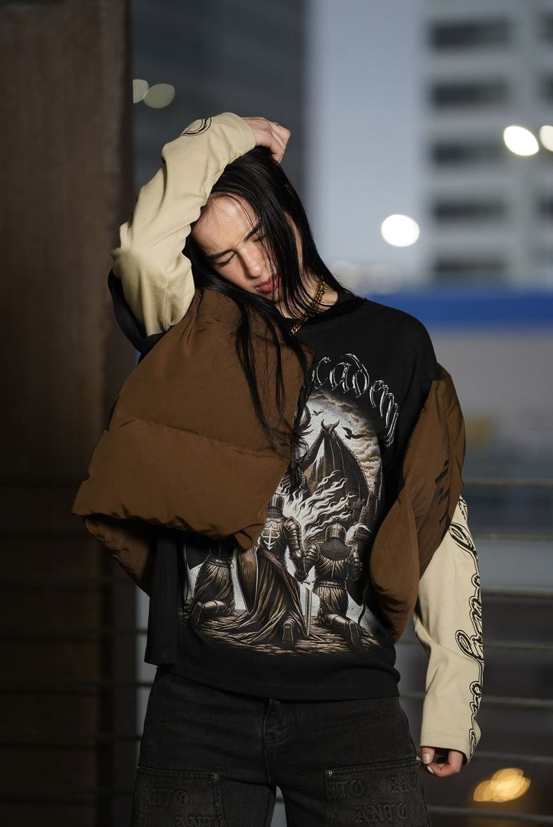 ANTO CROP VEST (BROWN)