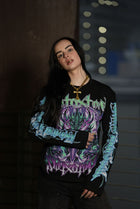 GYS FLAME DRAGON L/S SHIRT 'BLK x ELECTRIC BLUE'